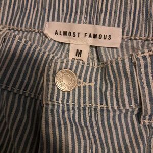 Almost Famous Denim with Blue and White Stripes Wide Leg Jeans